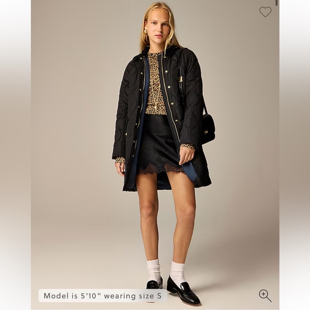 J.Crew Stowe puffer jacket with PrimaLoft® New With Tags- Black Small